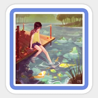 Pond Girl Sticker